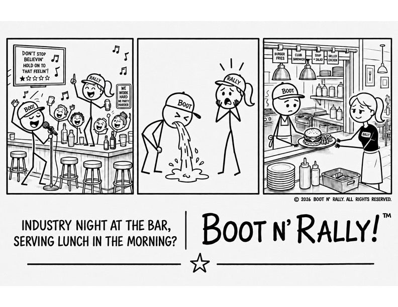 Boot N' Rally Industry Night Restaurant Dinner Shirt