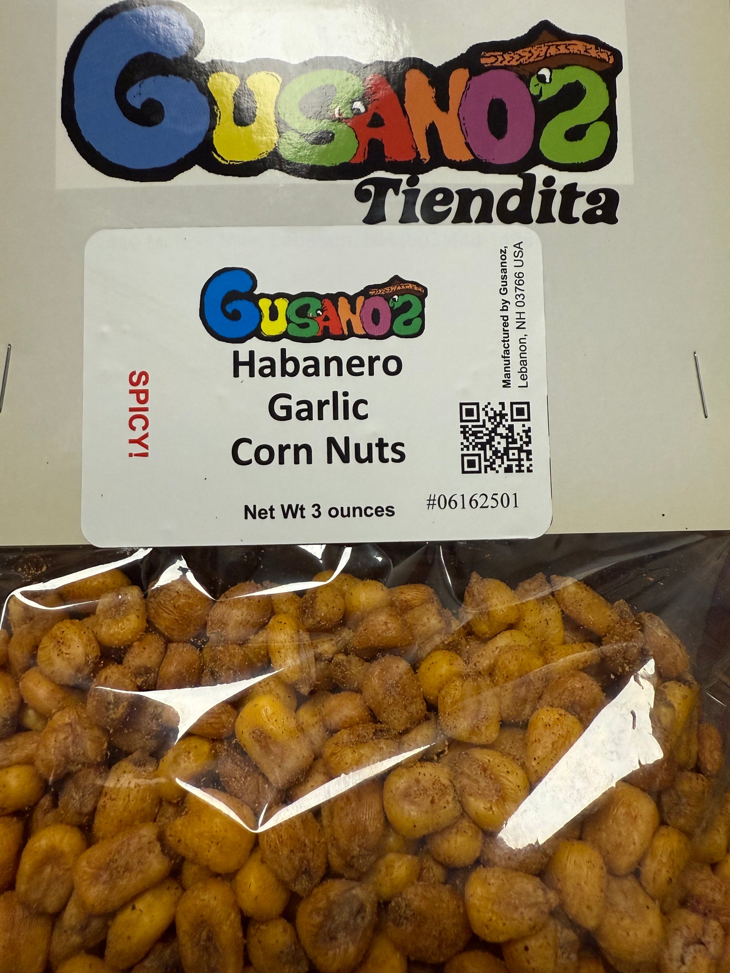 Gusanoz Habanero Garlic Corn Kernels (Toasted Corn) 3 oz.
