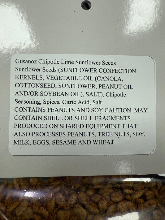 Gusanoz Chipotle Lime Sunflower Seeds (Kernels - No Shell)