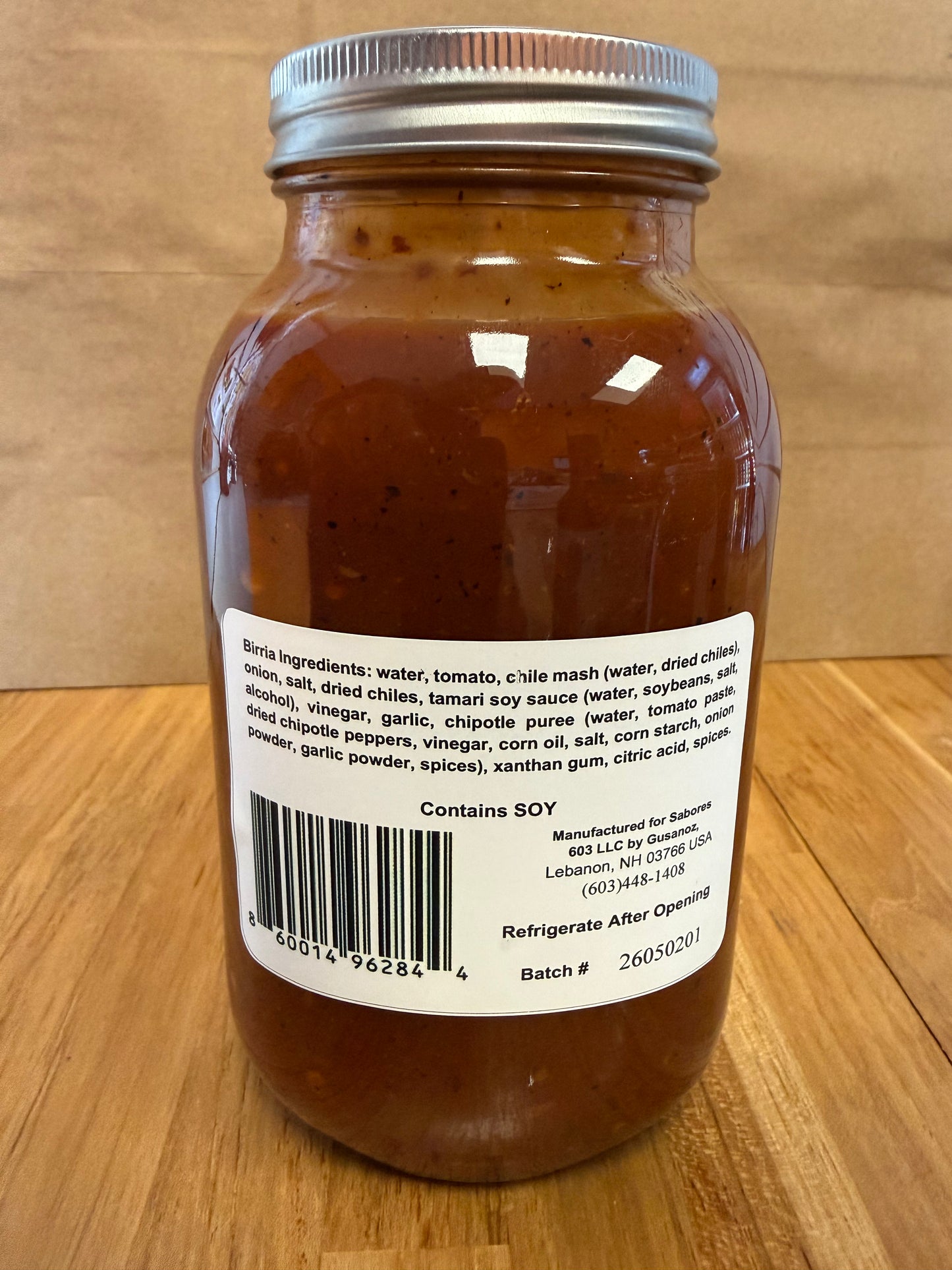 Birria Sauce 32 Ounce Jar - Gusanoz