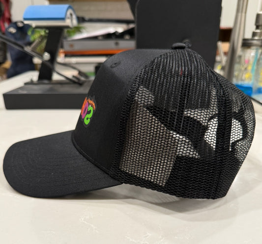 Black on Back Trucker Hat Gusanoz