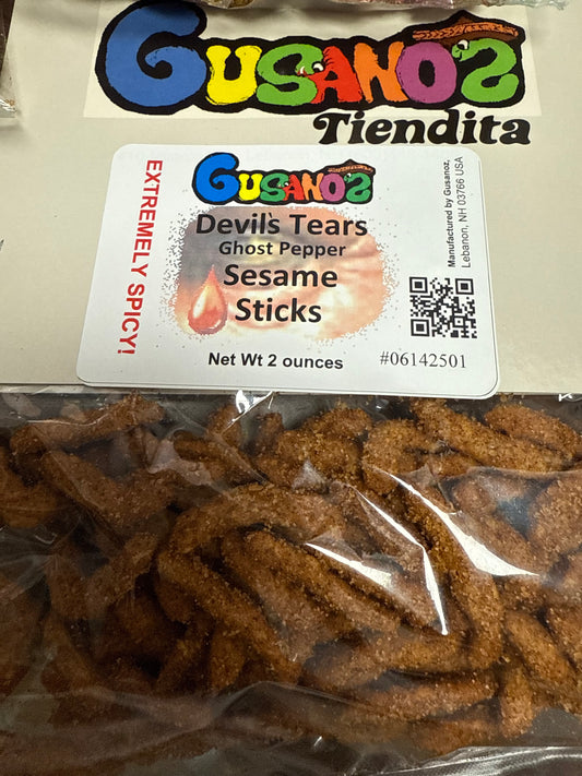 Gusanoz Devil's Tears Ghost Pepper Sesame Sticks 2 oz.