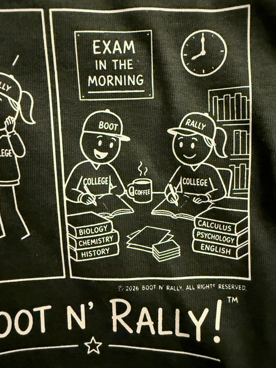 Boot N' Rally College Exams Shirt on Green